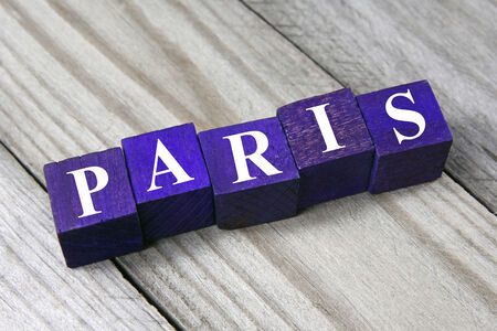  Paris word on wooden cubes の写真素材
