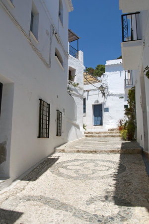 Beautiful street in Frigiliana, Andalusia, Spainのeditorial素材