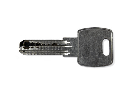 silver key isolated on white background