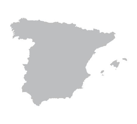 grey map of Spainのイラスト素材
