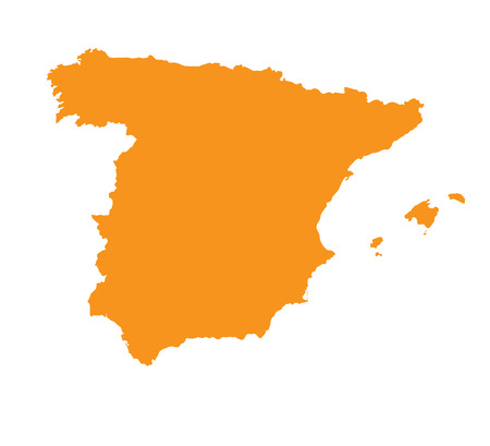 orange map of Spainのイラスト素材