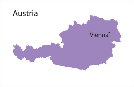 violet map of Austriaのイラスト素材