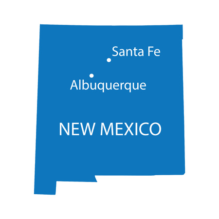 blue map of New Mexicoのイラスト素材