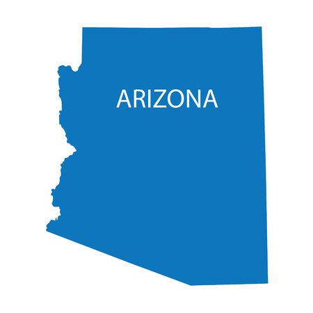 blue map of Arizonaのイラスト素材