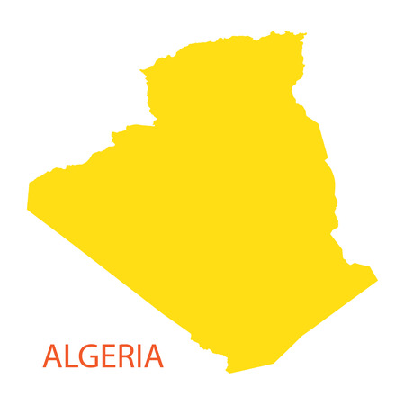 yellow  map of Algeriaのイラスト素材