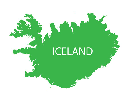 green map of Icelandのイラスト素材