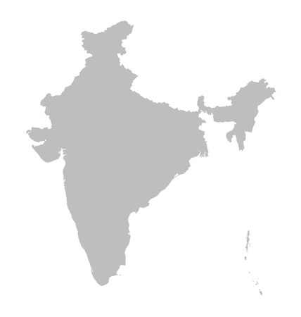 grey map of Indiaのイラスト素材