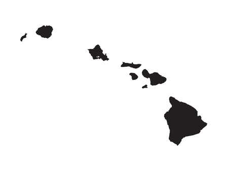 black map of Hawaiiのイラスト素材