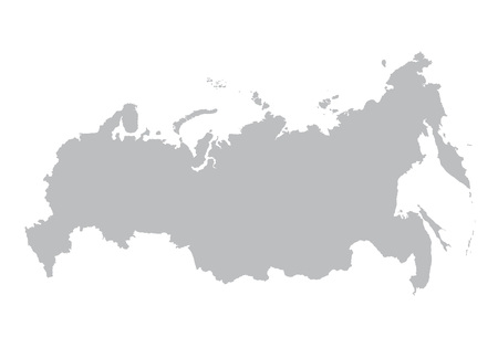 grey map of Russiaのイラスト素材