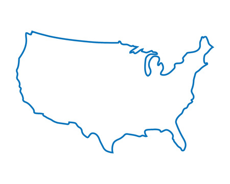 blue abstract map of United Statesのイラスト素材