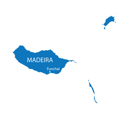 blue map of Madeiraのイラスト素材