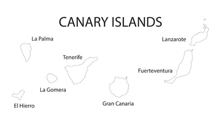 outline map of Canary Islandsのイラスト素材