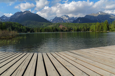 Beautiful lake Tatra Mountains in Slovakia Strbske Lakeのeditorial素材