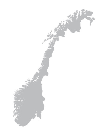 gray map of Norwayのイラスト素材