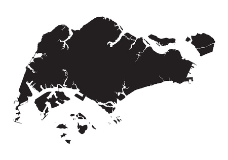 Black map of Singaporeのイラスト素材