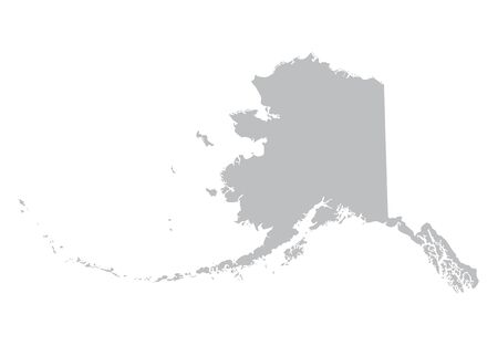 gray map of Alaskaのイラスト素材