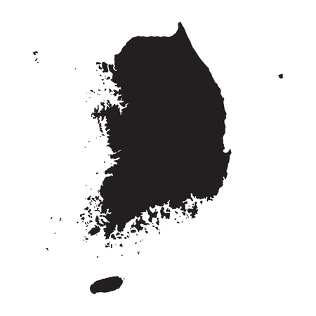 Black map of South Koreaのイラスト素材