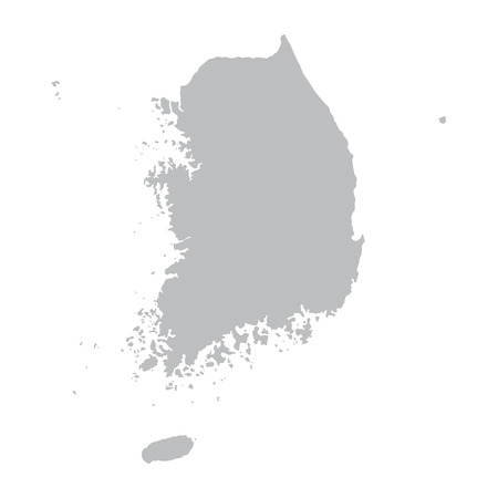 gray map of South Koreaのイラスト素材