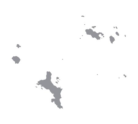 gray map of Seychellesのイラスト素材
