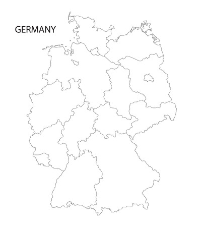 Germany outline maps of all federal states on separate layersのイラスト素材