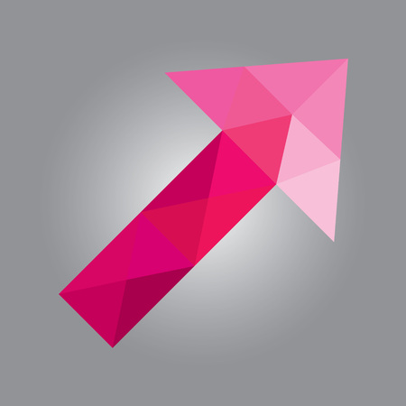 pink triangular arrow, vector illustrationのイラスト素材
