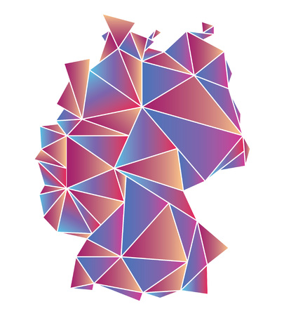 polygonal map of Germanyのイラスト素材