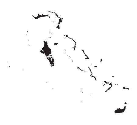 Black vector map of Bahamasのイラスト素材