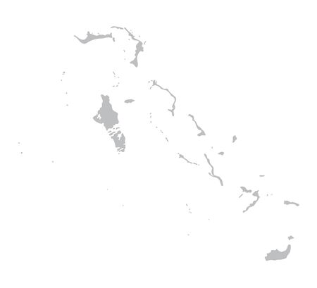 gray vector map of Bahamasのイラスト素材