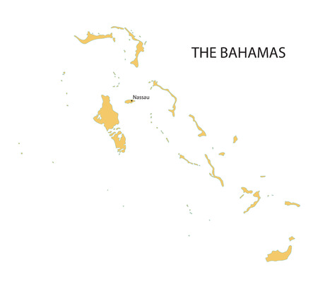 vector map of Bahamas with indication of Nassauのイラスト素材