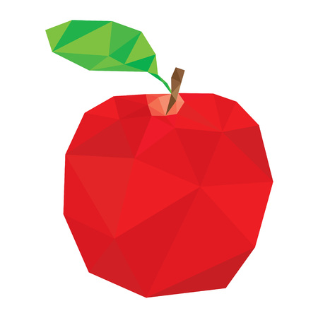 red apple vector polygonalのイラスト素材