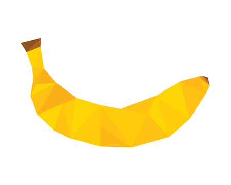 polygonal banana, vector illustrationのイラスト素材