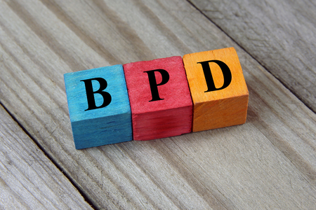 BPD (Borderline Personality Disorder) acronym on wooden backgroudの写真素材