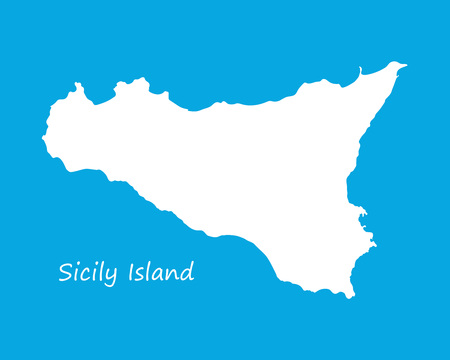 white map of Sicilyのイラスト素材