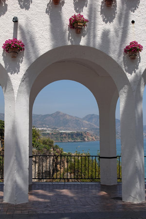 Balcon de Europa in Nerja Nerja- is famous resort on the Costa del Sol, Spainのeditorial素材