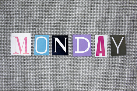 monday word on gray backgroundの写真素材