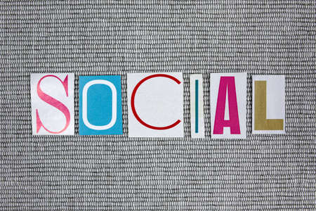Social word on gray backgroundの写真素材