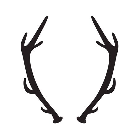 Black silhouette of deer antlersのイラスト素材