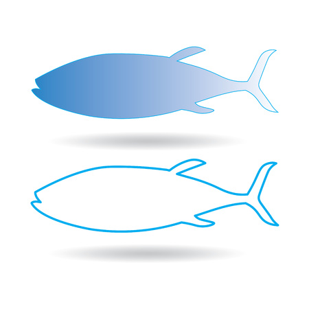 Blue vector icon of fishのイラスト素材