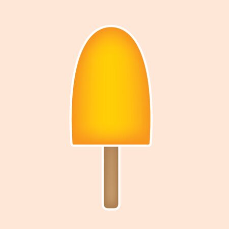 orange sorbet ice cream- vector illustrationのイラスト素材