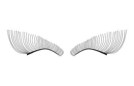 black pair of eyelashes extension- vector illustrationのイラスト素材