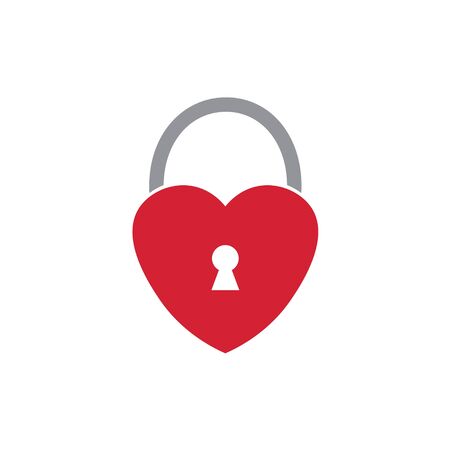 heart-shaped padlock icon.のイラスト素材