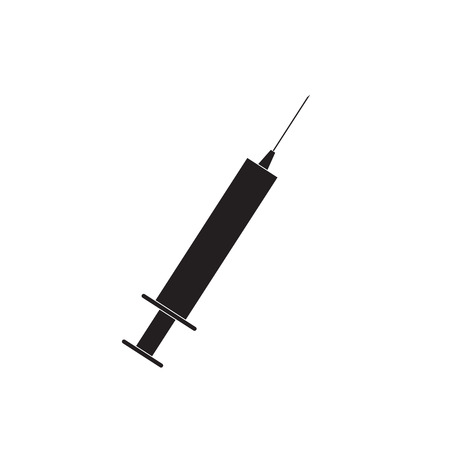 Black syringe icon vector illustrationのイラスト素材