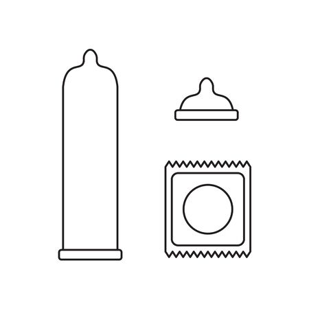 latex condom icons setのイラスト素材