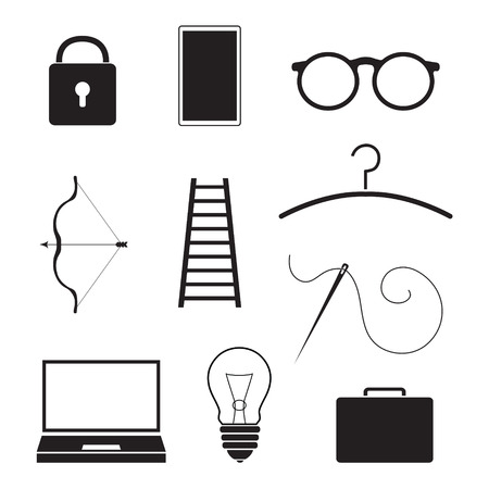 set of web icons, pictograms- vector illustrationのイラスト素材