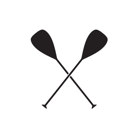 crossed boat oars- vector illustration
