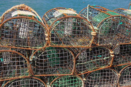 crab or lobster fishing potsの写真素材