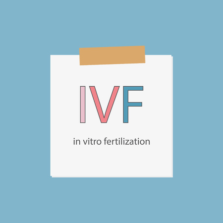 IVF In Vitro Fertilization written in notebook paper vector illustration.のイラスト素材