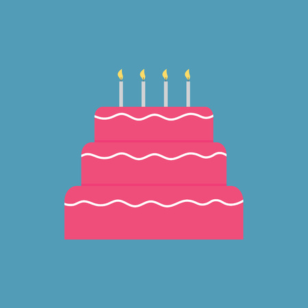 birthday cake icon- vector illustration