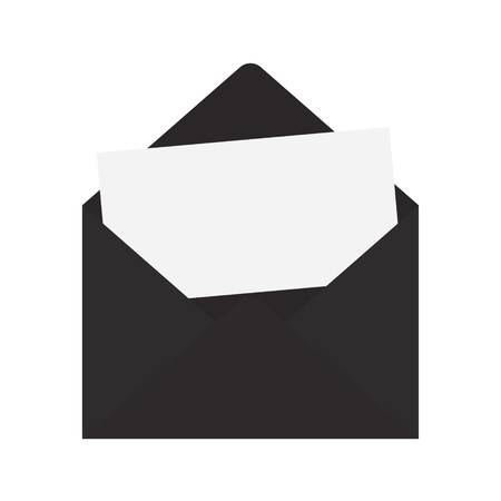 black envelope with blank card- vector illustrationのイラスト素材