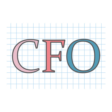 CFO (Chief Financial Officer) written on checkered paper sheet- vector illustration